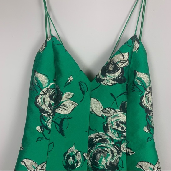 Alice & Olivia Tayla Structured Lantern Mini Dress in Kelly Green - Picture 5 of 12